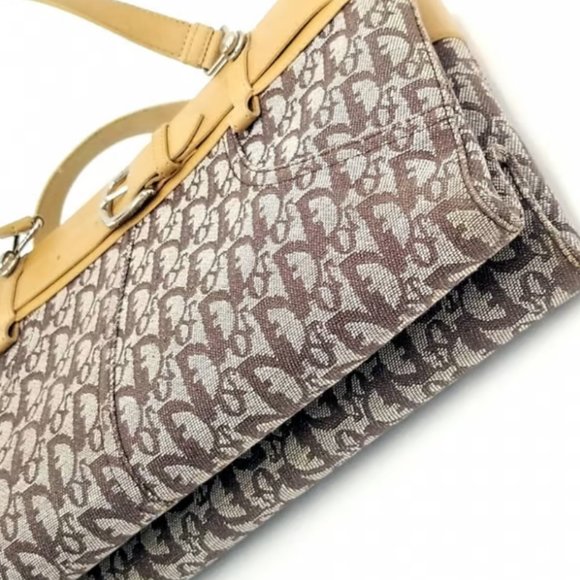 Dior Vintage Trotter Monogram Buckle Detail Tote - Picture 9 of 11